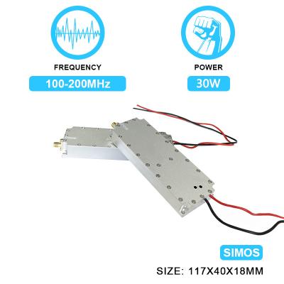 China 30W 100-200MHz Blocking Jamming Anti Drone RF Signal System Defence C-Uas Uav Anti-Drone PA Power Amplifier Module With SIMOS for sale