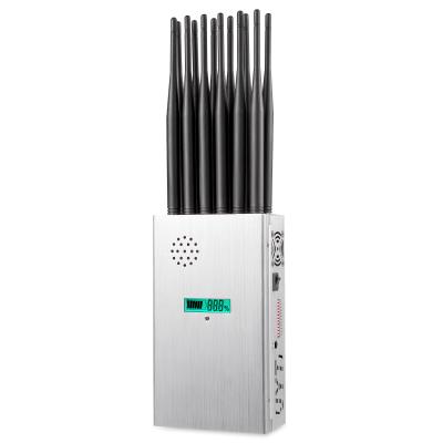 China 12 Antennas Plus 2G.3G.4G.5G Cell Phone Signal Jammer GPS.5.2G.5.8G WIFI  With Screen display à venda