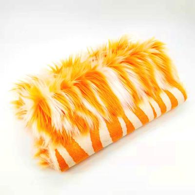 China Auto upholstery factory new product printed jacquard acrylic and polyester plush faux fox fur dyed fabrics for sale