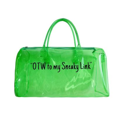 China 2021 New Fashion Women's Travel Duffel Bag Customized Waterproof Colorful PVC Clear Duffel Bag for sale