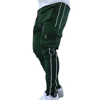 China 2021Men Anti-wrinkle Sweatpants Cargo Track Tactical Pants Teams Reflective Jogger Pants With Side Pockets for sale