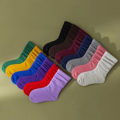 China Assorted Colors QUICK DRY Scrunchy Little Kids Girls Long Loose Recycled Thick Cotton Bamboo Knee High OEM Slouch Socks for sale