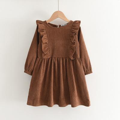 China OEM Breathable Kids Dress 3-7 Years High Quality Corduroy Accept Customized Design Logo Autumn Spring Kids Girls Dresses for sale