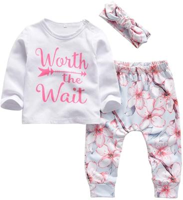 China Casual 3pcs Toddler Cotton Kids Clothes Set Baby Clothing Set For Girls for sale