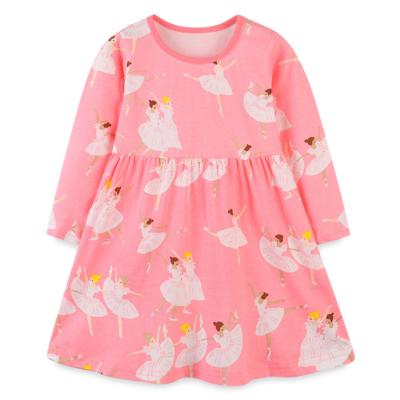 China Wholesale Breathable Kids Dress 2 To 7 Years Old Soft Cotton Girl Clothing Spring Autumn Girl Dresses 100% Long Sleeves for sale