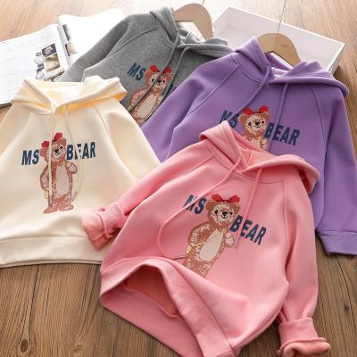 China Girl Hoodies Cotton Thick Pullovers Breathable 3 to 10 Years Accept Customized Logo Design Winter Boutique Kids Hoodies for sale