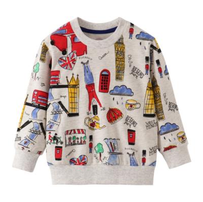 China Autumn Cotton Cute Printed High Quality Casual Shirts Boys Private Label Kids Boys Soft Custom Sweatshirt for sale