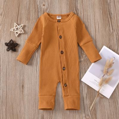 China High Quality Baby Overalls Button Cotton Solid Color Newborn Baby Overalls 0 To 24 Months Long Sheath for sale