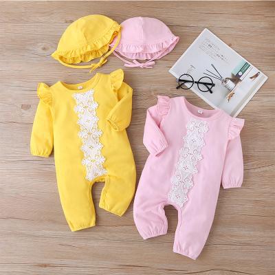 China Long Sleeves In Baby Running Jumpsuits Newborn To 12 Months Long Sleeves Spring Autumn Cotton Baby Girls Rompers Jumpsuits for sale