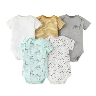 China Shorts Sleeves Hot Sale Infant Clothes Solid Color Soft Cotton 3M To 24M Baby Rompers High Quality Wholesale for sale