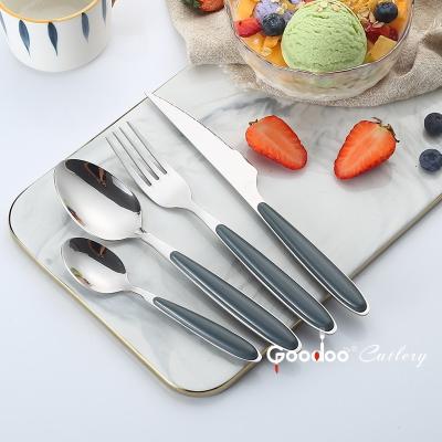 China New Arrival Classic Sustainable Design Stainless Steel Cutlery Set With ABS Plastic Handle Flatware Sets For Home Hotel Restaurant Gift for sale