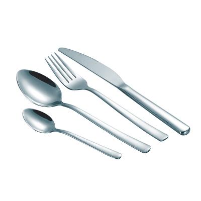 China Sustainable Silver Unique Style Mirror Stainless Steel Eco-friendly Glossy Cutlery Set 304 Flatware Sets for sale