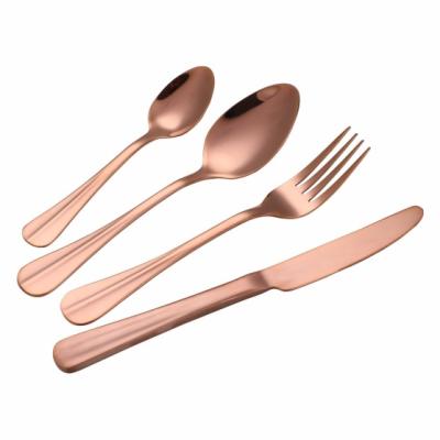 China Factory Direct Sales 2022 Viable 4 Piece SS Flatware Set Rose Gold Metal Flatware Set Gold Stainless Steel Flatware Set for sale