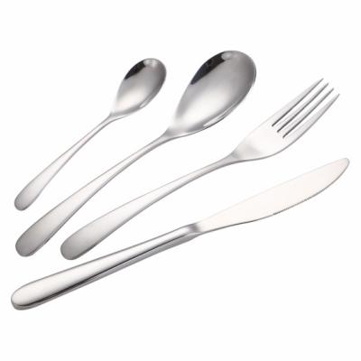 China Viable Silver Amazon Hit Steake Knife and Fork Cutlery 24PCS Stainless Steel Flatware Sets for sale