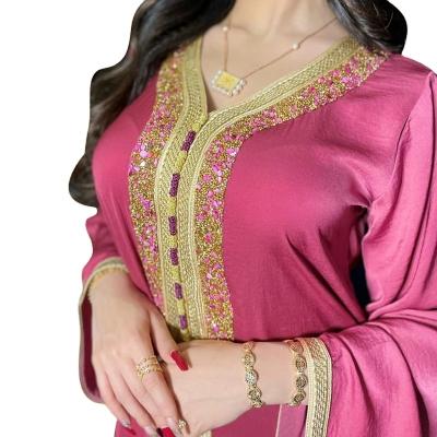 China Polyester Eid Mubarak Abaya Dubai Turkey Muslim Hijab Dress Abayas For Women Islam Kaftan Moroccan Kaftan Dresses for sale