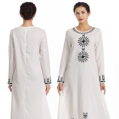 China Polyester Elegant Casual Dresses Spring Women Dress New Style Long Abaya Muslim Dress for sale