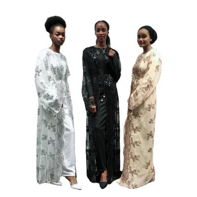 China Polyester Matchyou Lace Fabric Abaya Turkish Muslim Kimono Robe Turkey African Long for sale