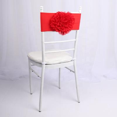 China Red SPANDEX Chair Flower Sash Decorations Series For Outdoor Hotel Party Wedding Chair Display for sale