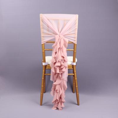 China Simple Chair Ruffle Sash Decoration Series For Outdoor Hotel Party Wedding Chair Display for sale