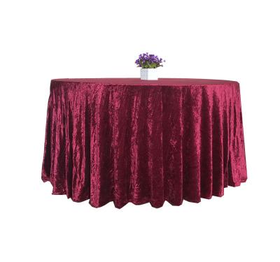 China Cheap Washable Velvet Round Tablecloth For Party Wedding Hotel for sale