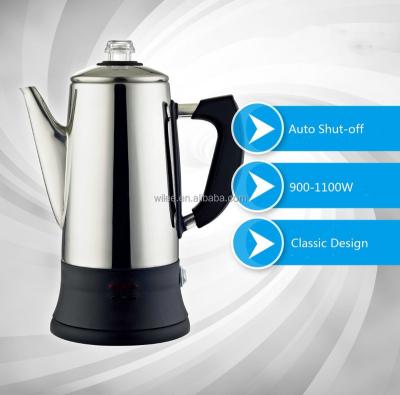 China Durable Stainless Steel 6/8/10/12 Cup Electric Hot Coffee Percolator for sale