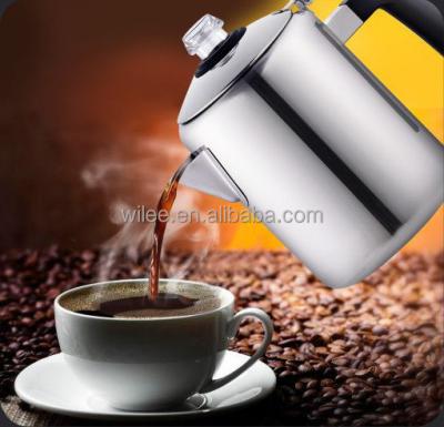 China Popular Stainless Steel 8 Cups Coffee Pot Percolator Coffee Pot Portable Camping Electric Coffee Pot for sale