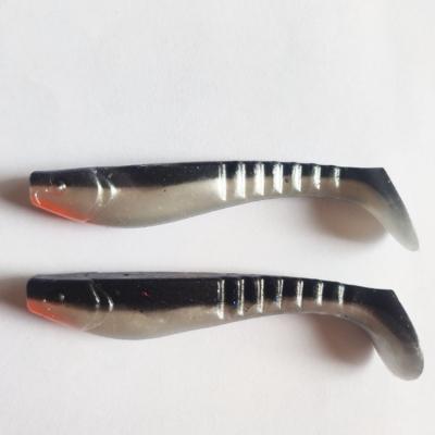 China Multi Section Plastic Soft Lure Alpha Artificial Baits Peche Fishing Tackle T Tail Shad Plastic Soft Lure for sale