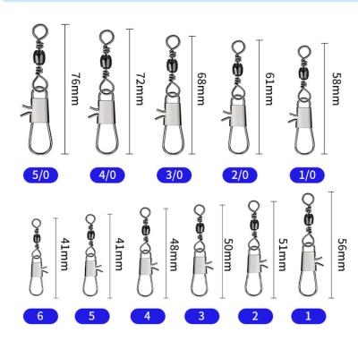 China Durable Fishing Tackle Accessories Fishing Tackle Alpha Connector Barrel Terminal Swivel With Snap for sale