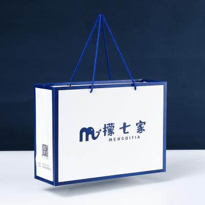 China Custom Logo Hot Stamping Small Medium Custom Paper Bags Recyclable Luxury and Large Rope Handle Apparel for sale