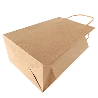 China Custom Recyclable Wholesale Restaurant Size Logo Color Fast Food Kraft Paper Bread Paper Bread Bag With Handle for sale