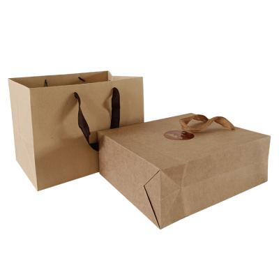 China Factory Price Wholesale Recyclable Kraft Paper Bag High Quality Printed Square Paper Bag for sale