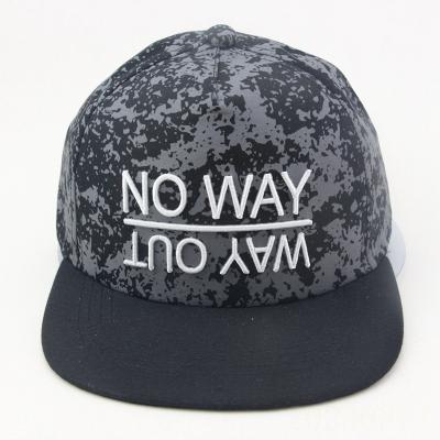 China breathable & Wholesale Custom Waterproof Fashion Hat Camouflage 3d Embroidery Logo Snapback Cap 5 Panel Hip Pop Hats Sports Gorras For Men And Women for sale