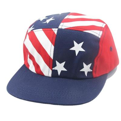 China Five COMMON Waterproof Snapback Hats 5 Panel Running Campe Hat With American Flag Logo Camping 7 Camouflage Camp Hat For Men for sale