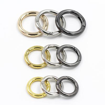 China Viable Round Round Snap Door Buckle O-ring Spring Hook Purse Buckle Around Spring Carabiner For Key Chain for sale