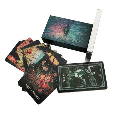 China Custom Sliver Paper Gold Edges Oracle Tarot Card Deck Set Sleeves With Instruction Book Printing for sale