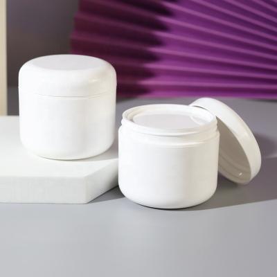 China Packaging Plastic Jar 120ml PP Personal Skin Care White Cosmetic Packaging Jar Double Wall for sale