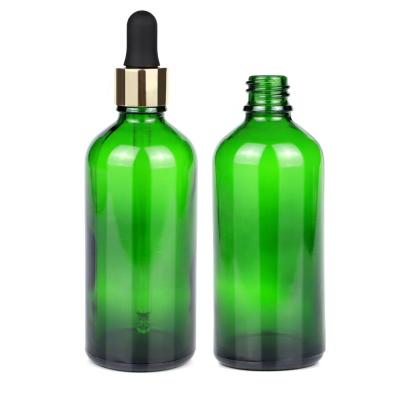 China Green Cosmetic High Quality 100ml Essential Oil Bottle Glass Dropper Bottles for sale