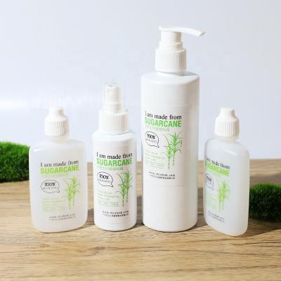 China New Arrival Cosmetic Lotion Bottle Sugarcane Eco-friendly Plastic Packaging for sale