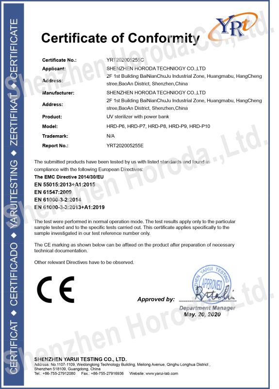 CE - Shenzhen Horoda Technology Co., Ltd.