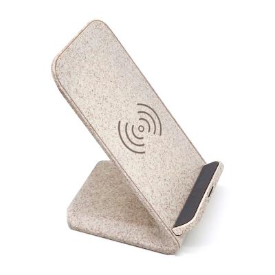 China 1-8mm Straw Bio Wheat Universal Phone Stents Wireless Charger Eco Friendly Fiber Degradable Wireless Charger for sale