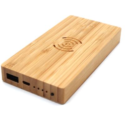 China Charging support fast mode straining wood wireless charger wireless powerbank for mobile phone for sale