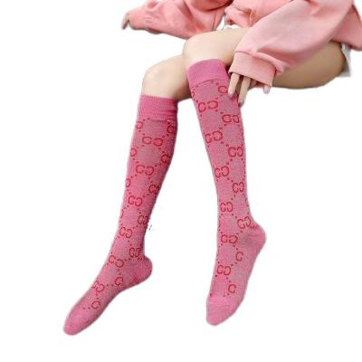 China Keeping Warm\Daily Life\Dancing Practice Letters CC Leg Warmer Calf Glitter Sports Socks Fashion Knee High Quality Knitted Cotton High Low for sale