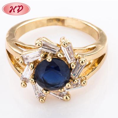 China Hot Trending Wedding FASHIONABLE Diamond Rings Jewelry For Women in 18K Gold Dubai Brass for sale