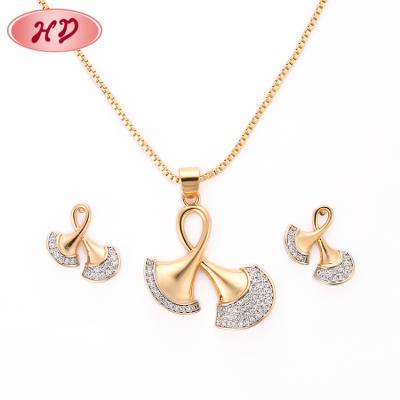 China FASHIONABLE factory fashion jewelry wholesale gold necklace earring set korea imitation jewelry for sale