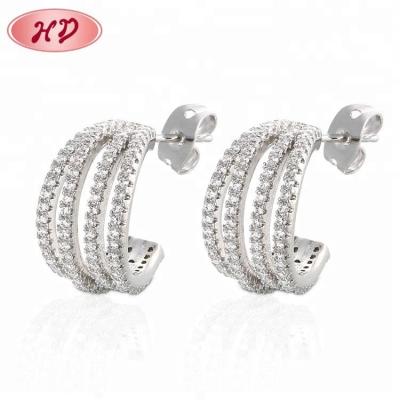 China Fashion TRENDY earring supplies German popular style unique white gold silver earrings for sale