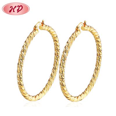 China Fashion CLASSIC Bestselling Design Color Twist Circle Natural Gold Earrings for sale