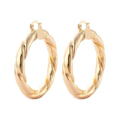 China CLASSIC Wholesale Women Fashion Design Fancy Gold Twisted Circle Earrings for sale