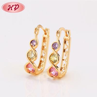 China Office/Cute Christmas Gift Gold Zircon Stud Earrings 2021 New Career Fashion For Women Jewelry for sale