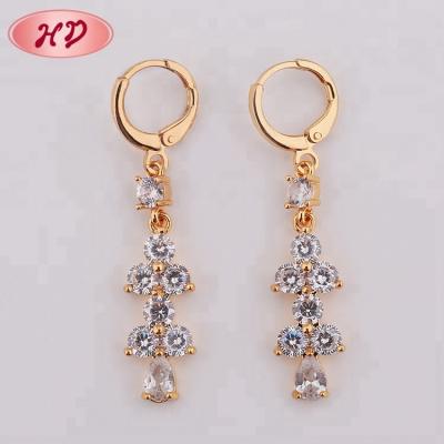 China CLASSIC Latest Design Fashion Chain Hanging Earrings With Zircon Stone for sale