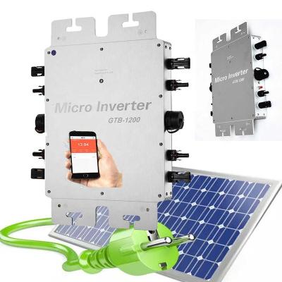 China On-Grid Solar System 1200W 220V 230V On-Grid Tie Inverter IP65 Solar Panel System Grid Tie Inverter Micro Inverter Mobile WIFI APP for sale